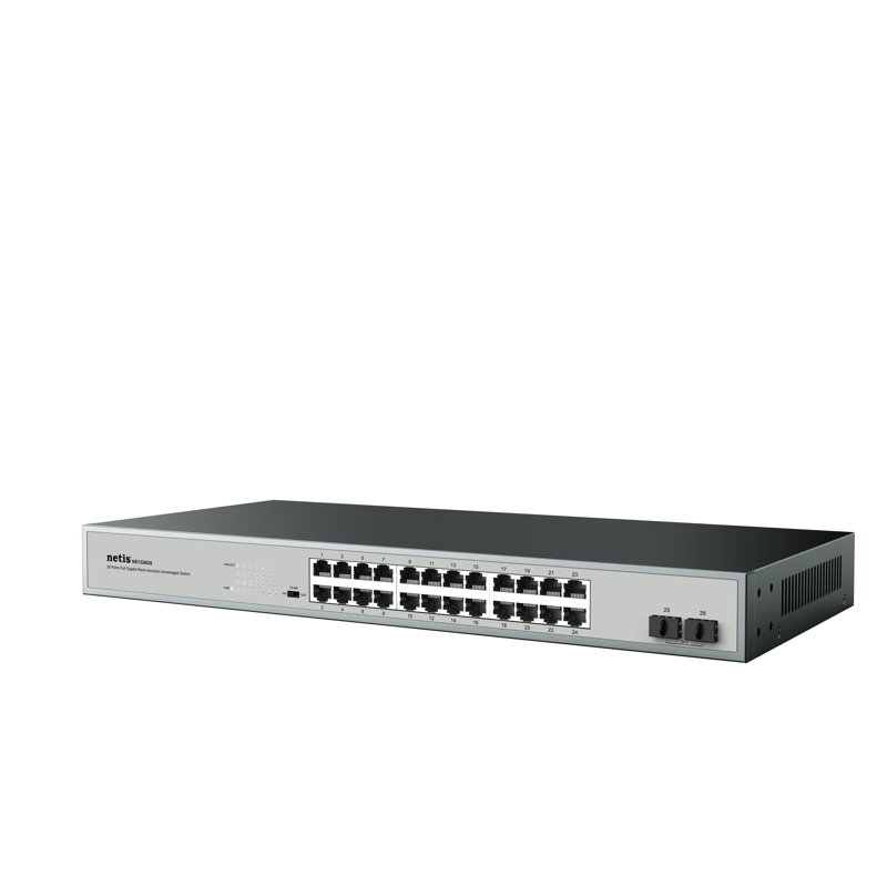 Switch NETIS modelo ST3126GS, 26 Puertos Gigabit Ethernet Switch + 2 Puertos SFP Gigabit, Montable en rack, No administrable