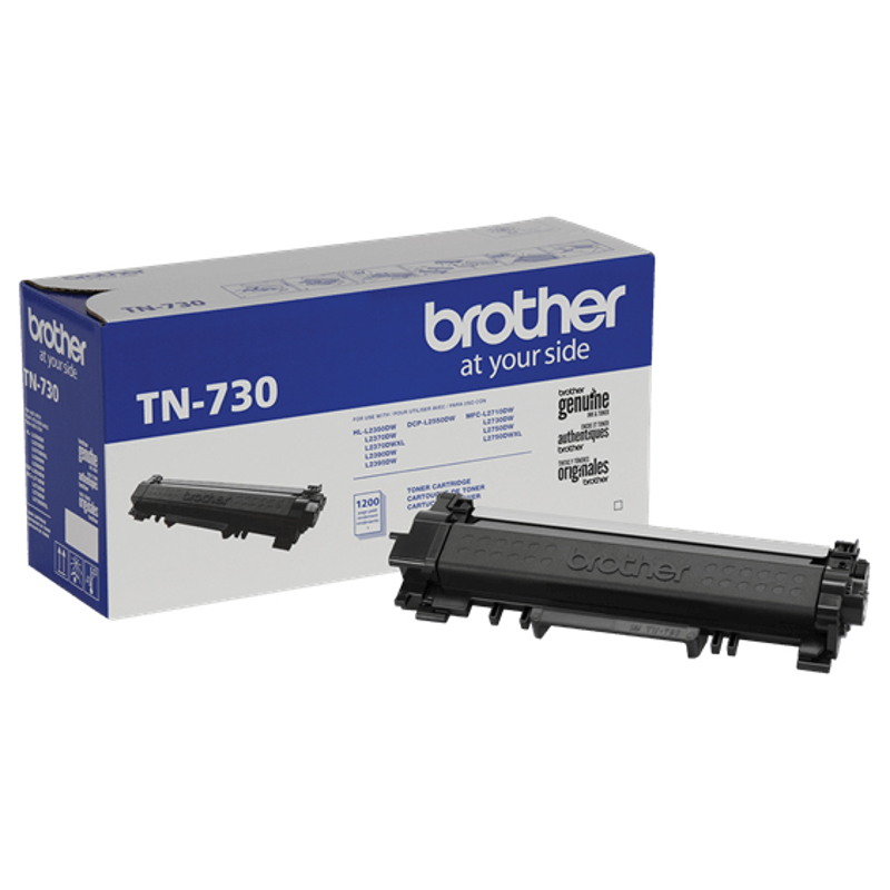 Tóner Brother TN730, negro, rendimiento aproximado 1,200 páginas, para equipos DCPL2551DW.