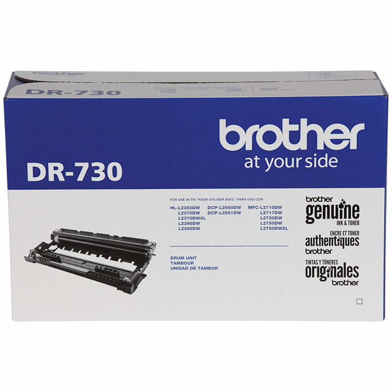 Tambor Brother DR730, negro, rendimiento aproximado 12,000 páginas, para equipos DCPL2551DW.