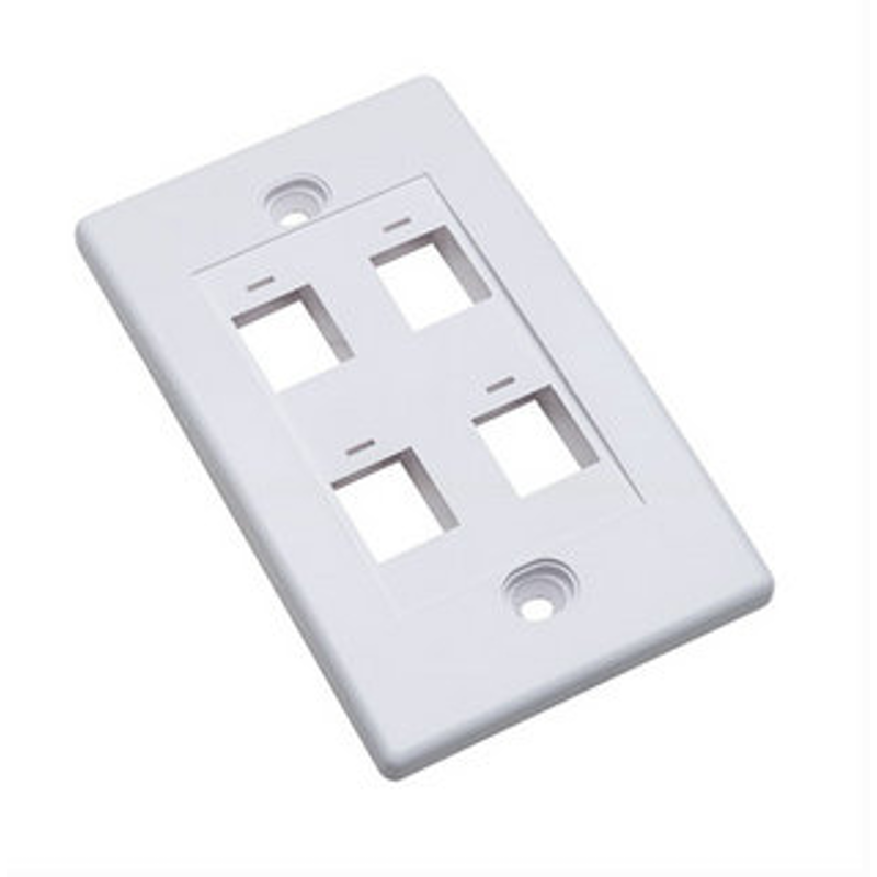 163316 Tapa para caja de 4 salidas, color Blanco. Montaje a ras de pared.