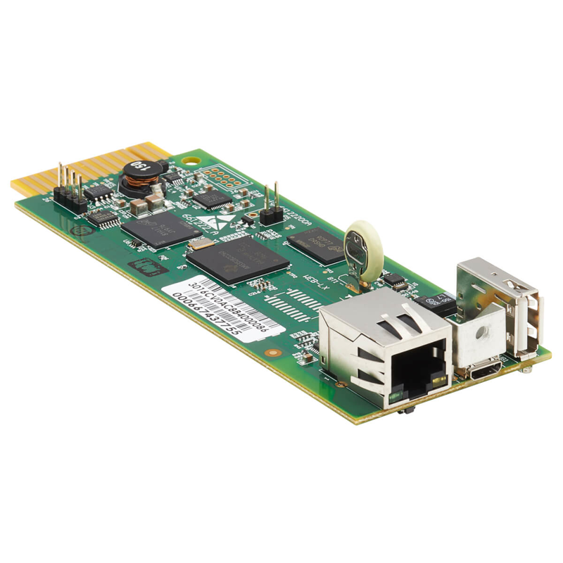 Tarjeta de Red WEBCARDLXMINI para Sistemas UPS Selectos, incluye: Tarjeta de Red WEBCARDLXMINI, Cable USB Micro B a USB A, Placas frontales, Manual del Pro