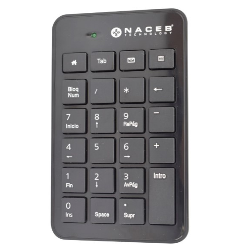 Teclado Numérico Naceb Technology NA-0104, Numérico, Negro