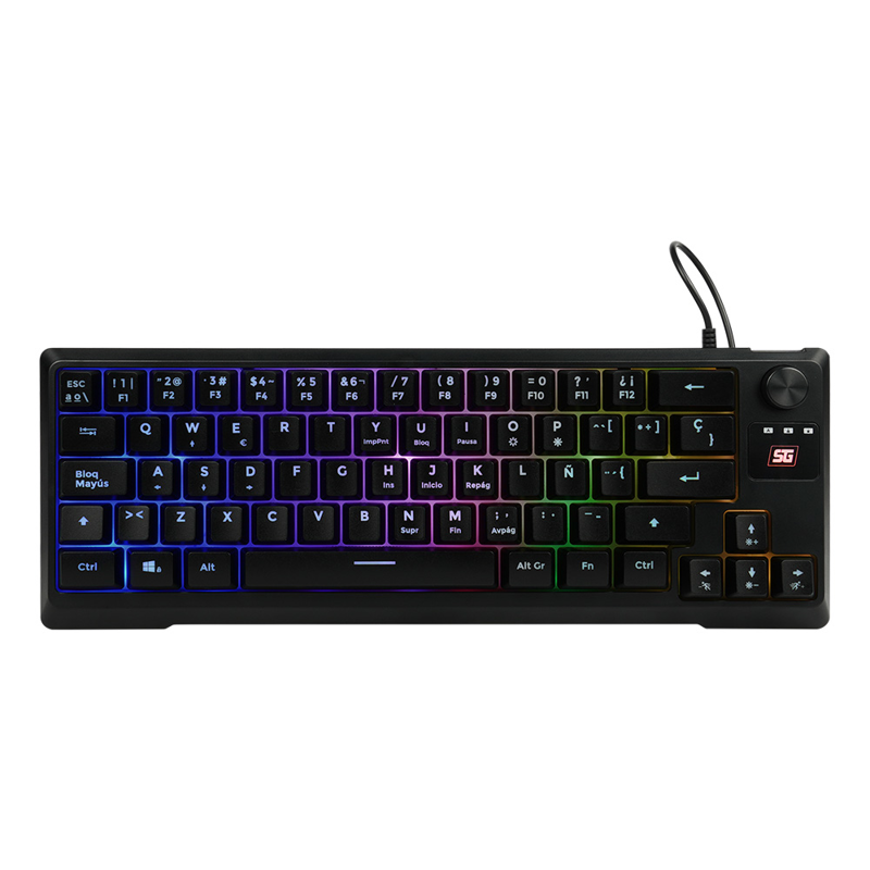 Teclado Gamer Vorago Start The Game KB-506 Tkl Factor 65%, Rgb, Rueda Multimedia, Alámbrico, Anti Ghosting, Usb Negro