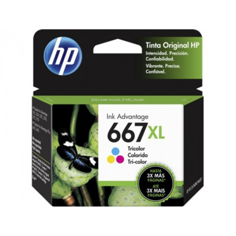 Tinta HP 667XL - 3YM80AL, Cian, Magenta, Amarillo - Alto rendimiento