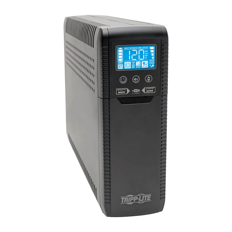 UPS Interactivo con USB ECO1500LCD 1440VA/900 TRIPP-LITE ECO1500LCD, 1440 VA, 900 W, 7 h , Negro, Hogar y Oficina