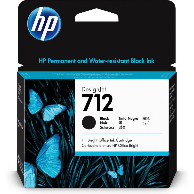Tinta HP 712, 3ED71A, Negro 80ml